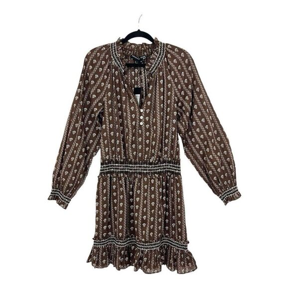 VERONICA BEARD Dresses & Skirts - Veronica Beard Womens Size L Espie Smocked Mini Dress in Hazel Multi New NWT